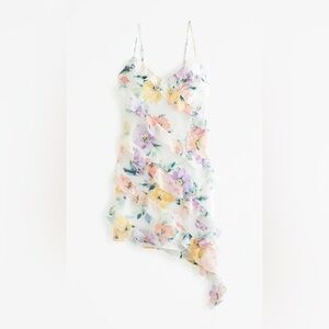NWT - Abercrombie & Fitch Ruffle Me All Over Floral Asymm Dress - Size S (Tall)